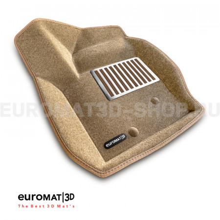 Текстильные 3D коврики Euromat3D Lux в салон для Volvo XC 90 (2002-2014) № EM3D-005508T Бежевые