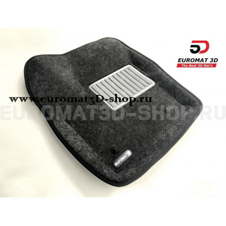 Текстильные 3D коврики Euromat3D Business в салон для Ford Kuga (2012-) № EMC3D-002210G Серые