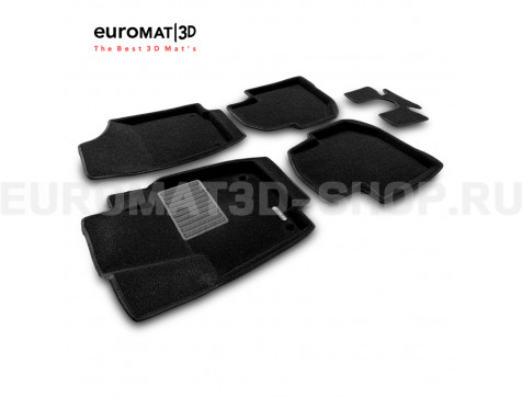 Текстильные 3D коврики Euromat3D Business в салон для Skoda Rapid (2014-2019) № EMC3D-004508