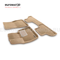 Текстильные 3D коврики Euromat3D Lux в салон для Bmw X6 (F16) (2015-) № EM3D-001215T Бежевые