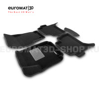 Текстильные 3D коврики Euromat3D Business в салон для Volkswagen Amarok (2010-) № EMC3D-005417