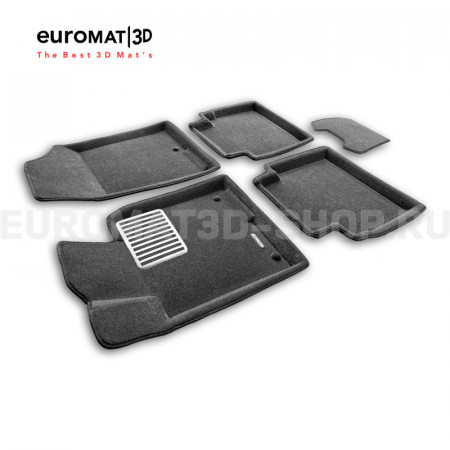 Текстильные 3D коврики Euromat3D Lux в салон для Kia Optima (2016-) № EM3D-002929G Серые