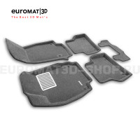 Текстильные 3D коврики Euromat3D Lux в салон для Audi A6 (2019-) № EM3D-001111G Серые