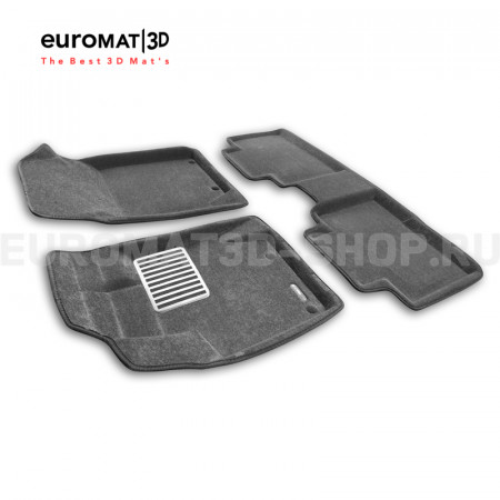 Текстильные 3D коврики Euromat3D Lux в салон для Geely Atlas Pro (2021-) № EM3D-001409G Серые
