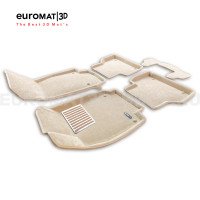 Текстильные 3D коврики Euromat3D Lux в салон для Audi A6 (2019-) № EM3D-001111T Бежевые