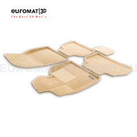 Текстильные 3D коврики Euromat3D Business в салон для Bmw X7 (G07) (2019-) № EMC3D-001226T Бежевые