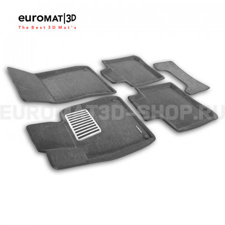Текстильные 3D коврики Euromat3D Lux в салон для Mercedes S-Class (W222) (2013-2020) № EM3D-003515G Серые