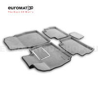 Текстильные 3D коврики Euromat3D Lux в салон для Exeed RX (2023-) № EM3D-001427S Светло-серые